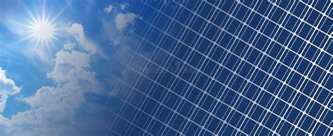 Solar Panels On Blue Sky And Sun And Cloudes Stock Photo Image Of