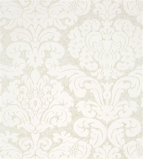 Trelawny Damask Pearl Wallpaper Imperial Garden Thibaut