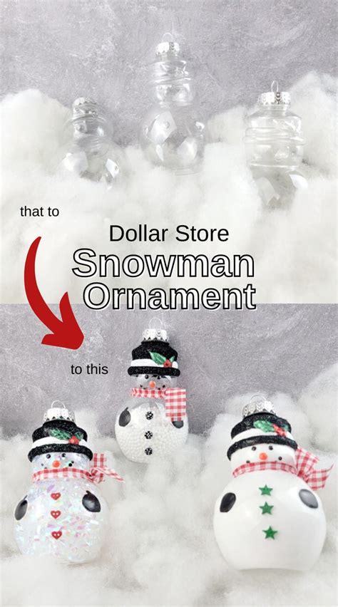 Dollar Store Snowman Ornament Makeover Christmas T Card Giveaway