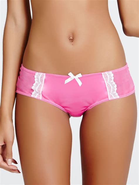 Ann Summers Womens Pink Satin And Lace Short Panties Sexy Briefs Lingerie New