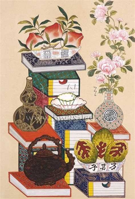 동양화 한국화 민화 책가도 한국화 한국의 미술 꽃그림