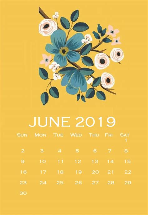 June 2019 Wall Calendar Template