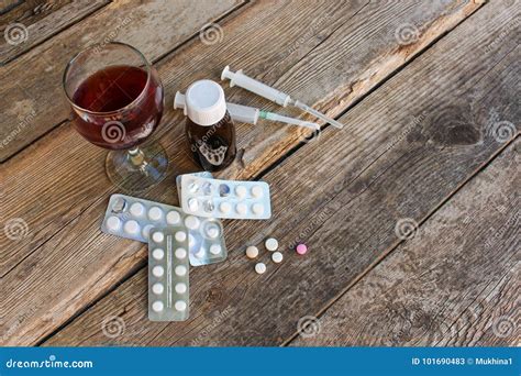 Medication And Alcohol Stock Image Image Of Alcohol 101690483