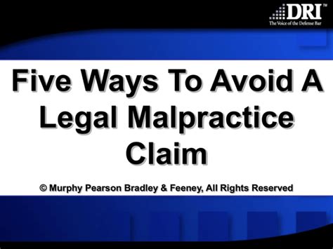 Five Ways To Avoid A Legal Malpractice Claim