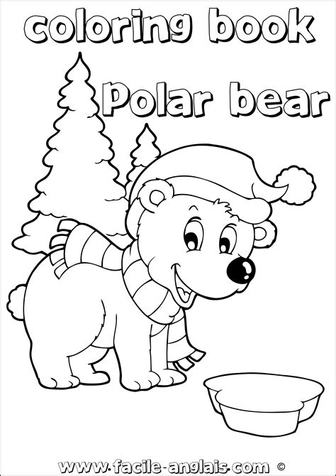 Coloring Book Polar Bear Coloriage Ours Polaire Sur La Banquise Avec