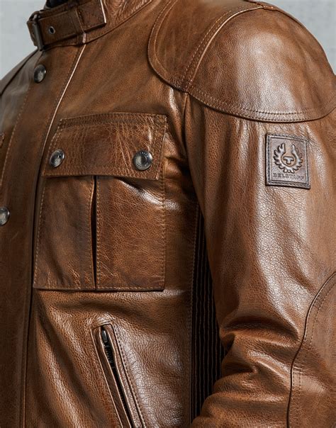 belstaff gangster 2 0 brown round collar leather jacket a2 jackets