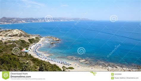 Rhodos Island Faliraki Nudist Beach Panorama Greece Stock Photo Image Of Island Background