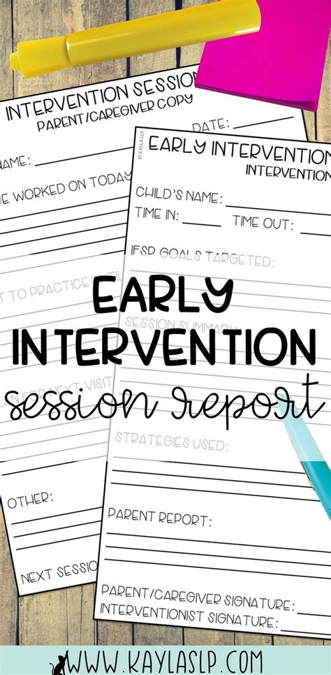 From social integration to impulse control to academic performance, it is even fun therapies are serious business for early intervention slps. Early Intervention Session Report {FREEBIE} | Early ...