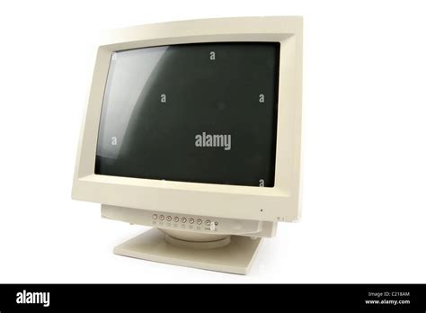 Isolated Old Computer Crt Monitor Stock Photo Alamy