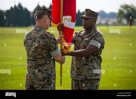 Us Marine Corps Sgt Maj Johnnie M Hughes Right Sergeant Major