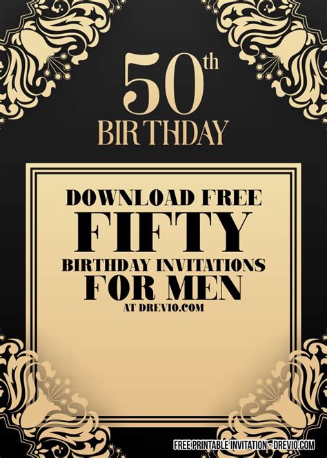 Free Printable 50th Birthday Invitation Cards Free Printable Templates