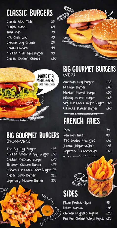 Menu Of The Burger Company Sector 50 Delhi Dineout