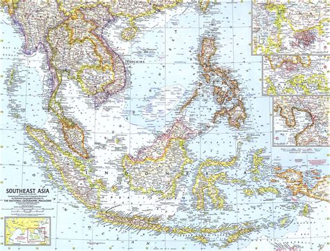 Southeast Asia 1961 Wall Map By National Geographic Mapsales