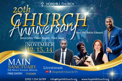 Copy Of Church Anniversary Flyer Postermywall