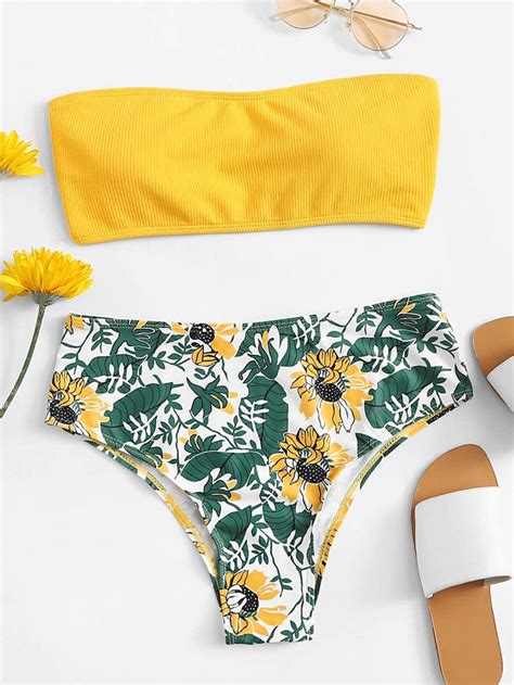 Floral Print Bandeau Bikini Set Bandeau Bikini Set Bandeau Bikini