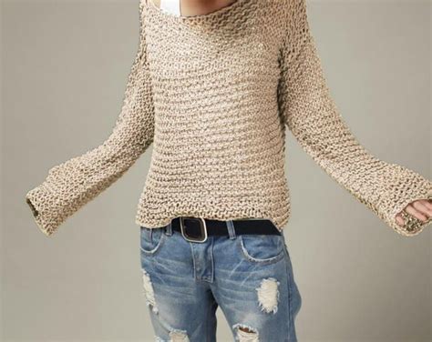 Simple Es El Mejor Suéter De Punto A Mano Eco Algodón Sobredimensionado