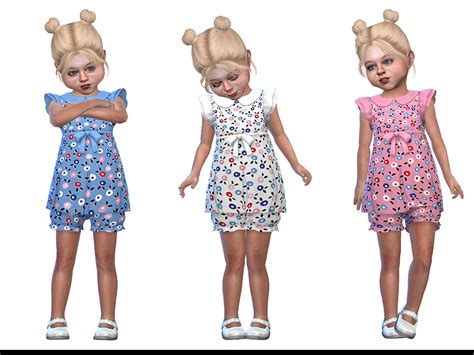 The Sims Resource Two Piece Dress For Toddler Girls 02 Sp Toddler