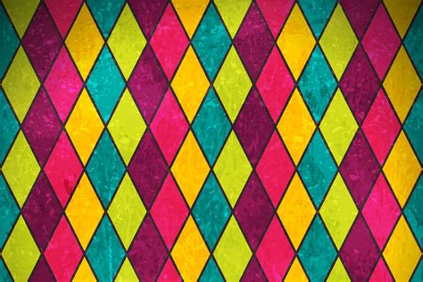 Multicolour Diamond Pattern Print A Wallpaper