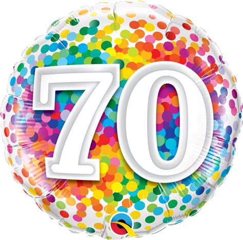 70th Birthday Confetti Design Foil Balloon png image