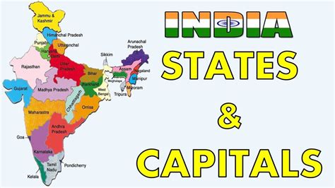 States And Capitals Of India Youtube