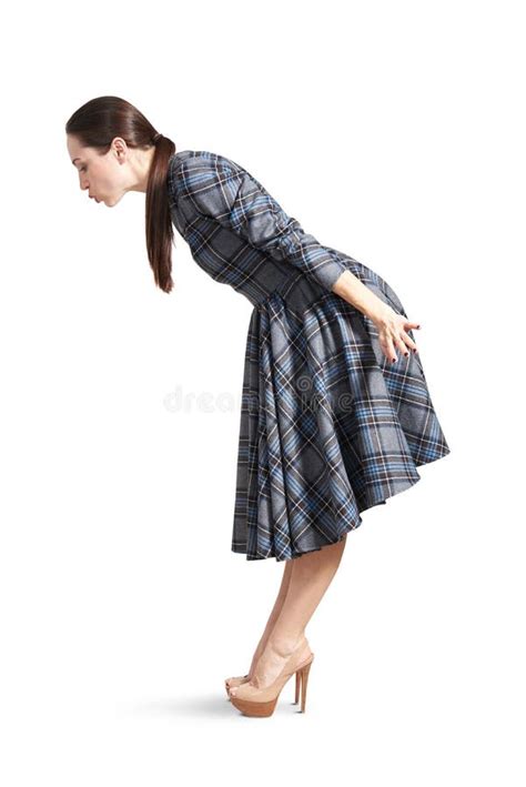 Woman Bending Forward And Kissing Stock Image Image Of Bend Dress 50331589