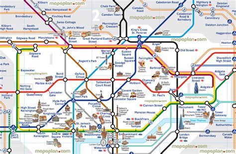 In total, some 120 stations with underground tunnels are represented in this motherlode of tube and map geekery. london tube attractions underground stations plan main ...