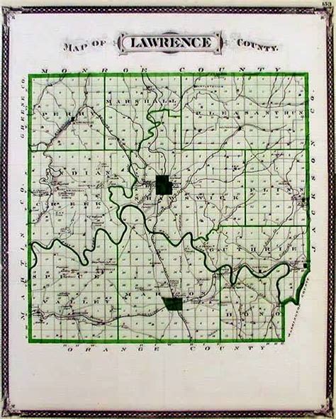 Map Of Lawrence County Indiana Art Source International