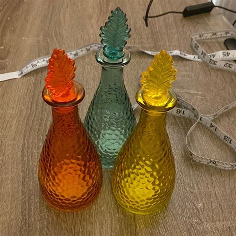 Other New Set Of 3 Glass Bottles Decor Poshmark