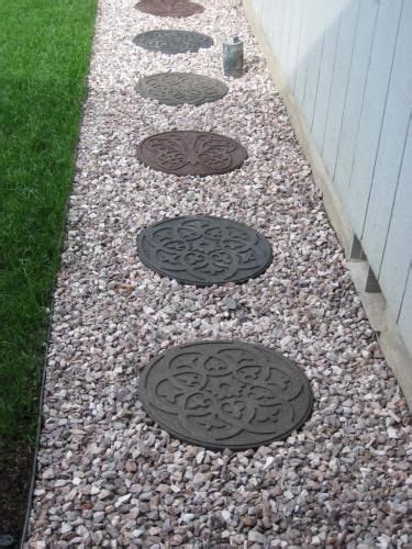 4 Pack 18 Reversible Rubber Round Stepping Stone Step Paver Landscape