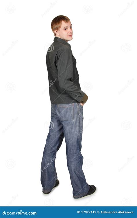 Man Standing And Looking Back Isolated Stock Photography Image 17927412