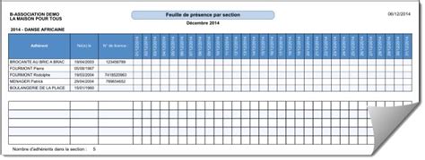 Modele Feuille De Presence Association Document Online Feuille De