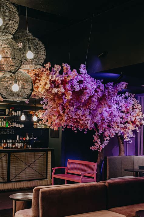Tree Installation In A Bar In Perth Cherry Blossom Stems