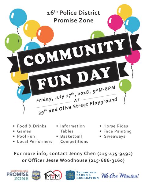 July 27 Community Fun Day Mt Vernon Manor Cdc