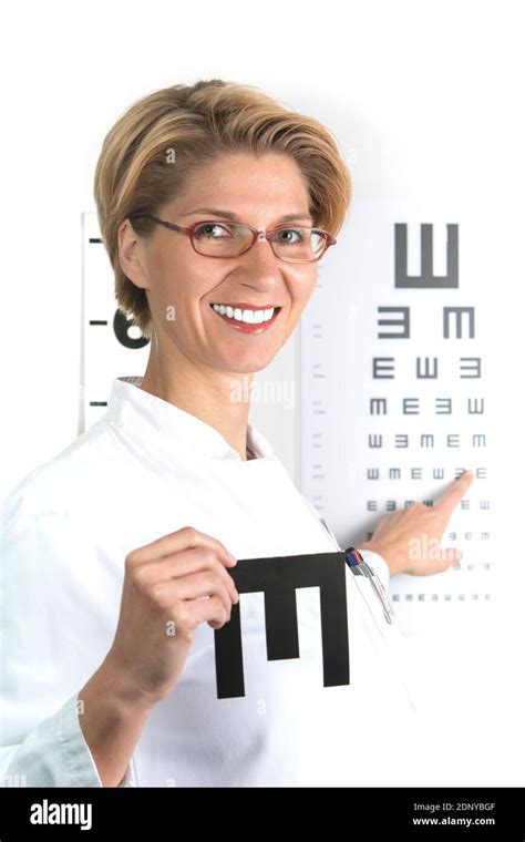 Optometrist Showing Eye Chart Hi Res Stock Photography And Images Alamy