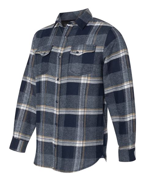 Snap Front Long Sleeve Plaid Flannel Shirt 8219 8219bs Impactswag
