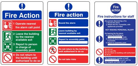 Examples Of Fire Action Notices Fire Safety Fire Risk Assessment