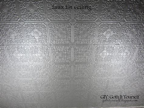 Get the look of the early 1900's with this antique tin ceiling tile wallpaper. GIY: Goth It Yourself: Create a Faux Tin Ceiling with ...