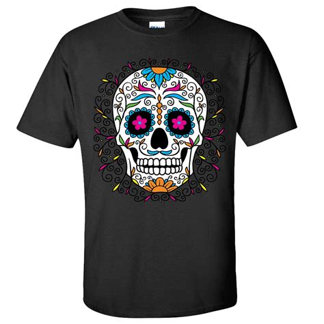 Dia De Los Muertos Pastel Sugar Skull Asst Colors T Shirttee