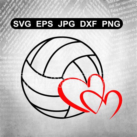 Volleyball Heart Svg Dxf  Png Eps Cut File Download Etsy