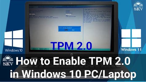 How To Enable Tpm Trusted Platform Module 20 In Windows 10 Pc Or