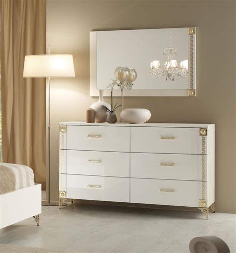 Buy Esf Venice Queen 5 Pcs In Gold White Gloss Finish Online