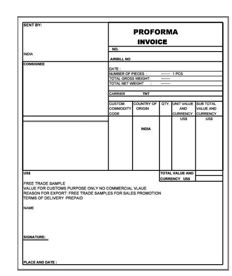 Free Proforma Invoice Templates Excel Word PDF TemplateArchive EroFound