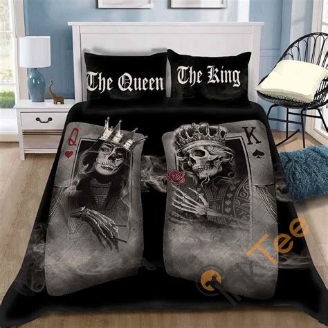 Custom Skull His Hers King And Queen Couples Quilt Bedding Sets Inktee Store