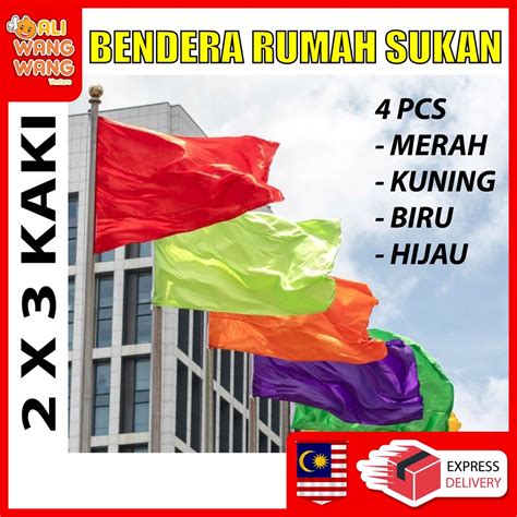 Bendera Rumah Sukan 2x3 Kaki 4pcs 1set Shopee Malaysia