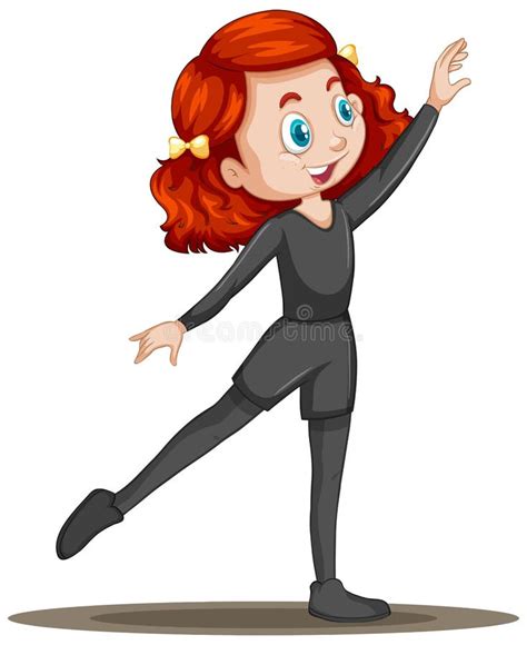 A Girl Ballet Dancer Cartoon Character Stock Vector Illustration Of