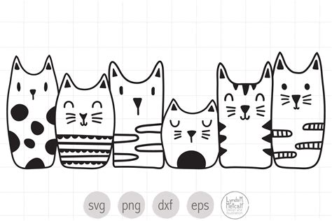 Cute Cats SVG Ready Cut File By LyndaMMetcalf | TheHungryJPEG.com