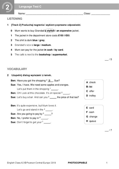EC_A2_Tests - Language Test 2C - Pobierz pdf z Docer.pl