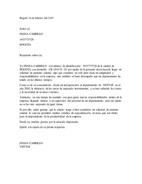 Carta De Solicitud De Aumento De Sueldo Word