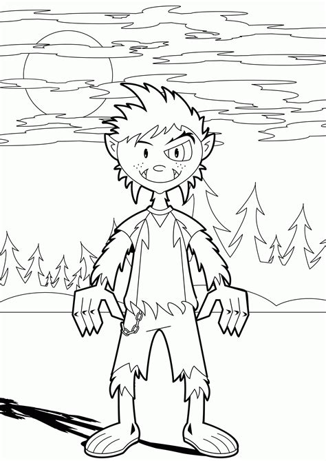 Practice counting with ten in the bed coloring pages from the popular youtube video. Werewolf Coloring Page - Coloring Home