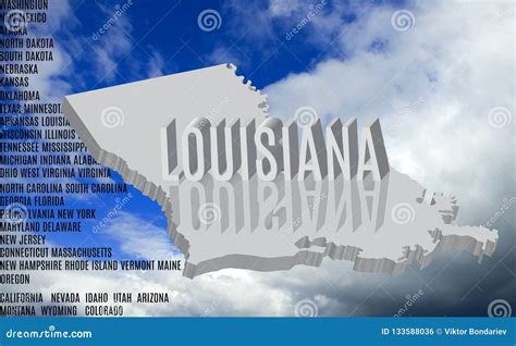 Louisiana Inscription On Sky Background Close Up Stock Illustration
